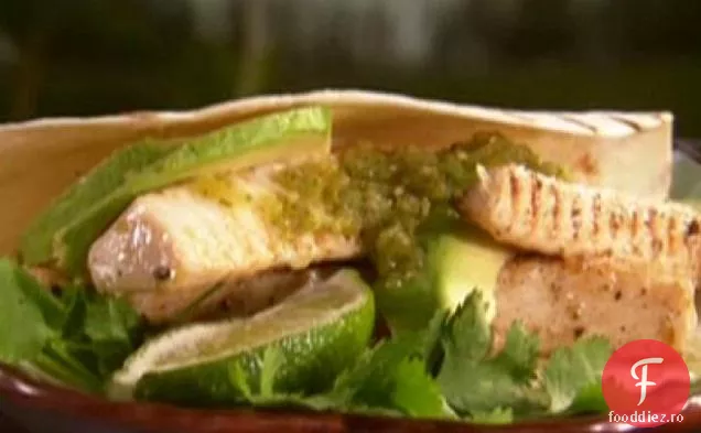 Fajitas de pește cu Salsa verde picantă