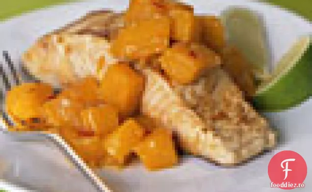 Mahimahi ars cu gust de Mango fierbinte și acru