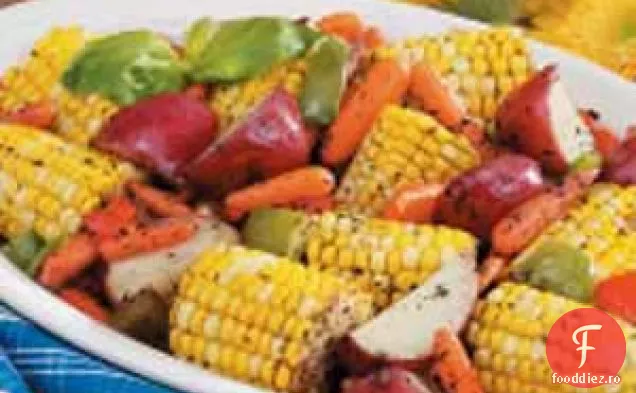 Legume la grătar cu ceapă-busuioc