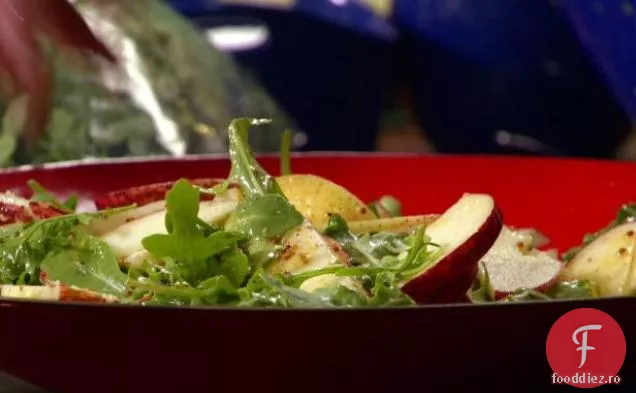 Verdure imbracate cu miere de mustar cu mere si pere