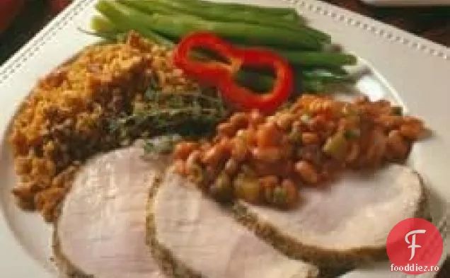 Friptură de muschi de porc dezosat cu ardei ierburi