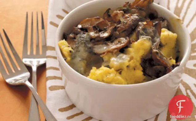 Mămăligă La Cuptor cu ciuperci și Gorgonzola
