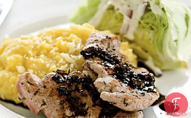 Medalioane de porc cu sos Balsamic-șalot