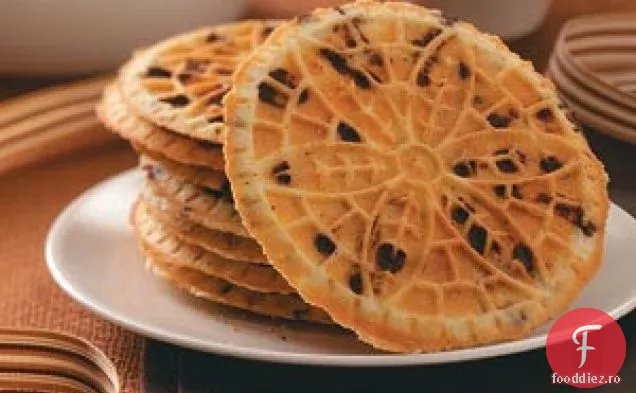 Pizzelle cu chipsuri de ciocolată cu alune