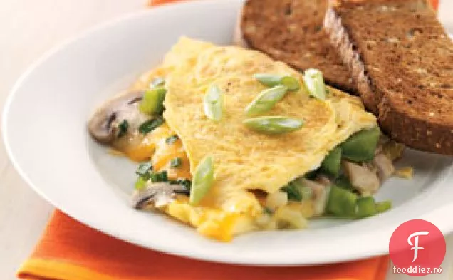 Omletă cu ciuperci și ardei