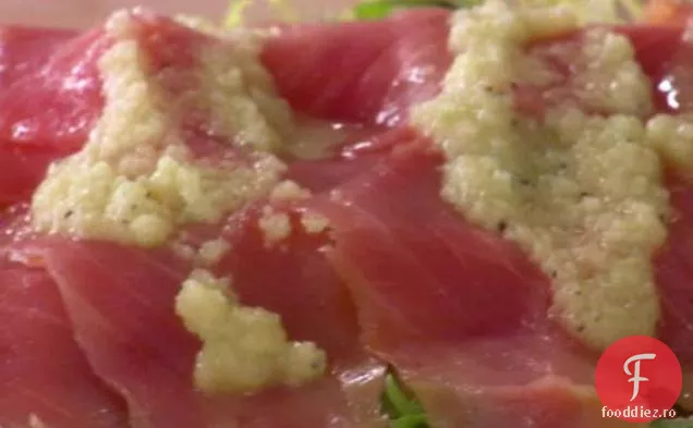 Somon afumat și Carpaccio Frisee