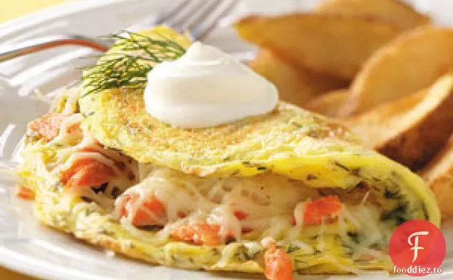 Omlete cu somon mărat cu cremă frage