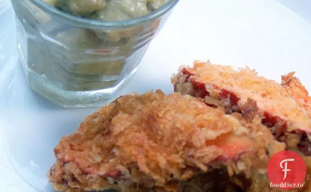 Fritters De Pui Din Pădure Cu Usturoi Sălbatic Și Maioneză De Nucă