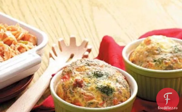 Cupe de quiche cu bacon și broccoli