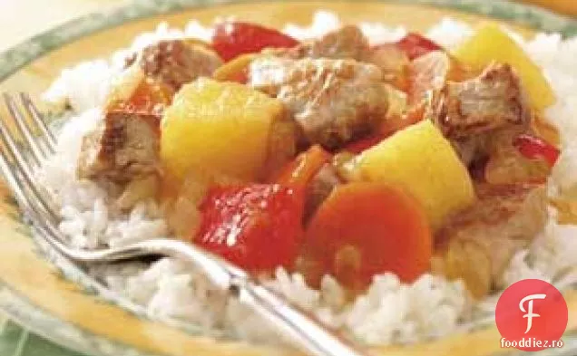 Sote cu porc și ananas