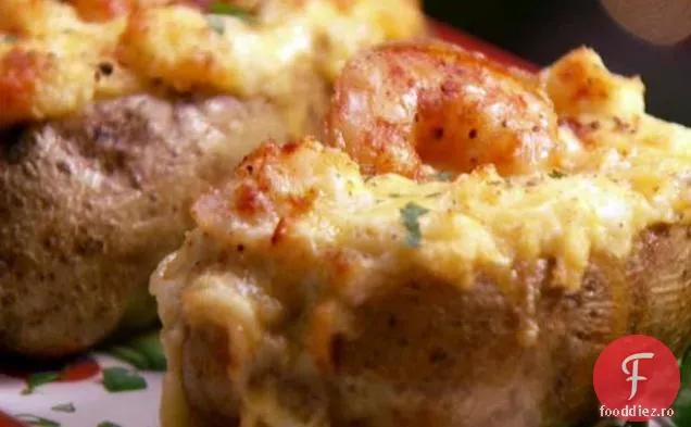 Cartofi umpluți cu creveți copți de două ori