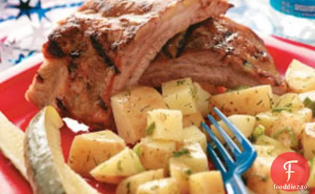 Coaste de porc cu piersici