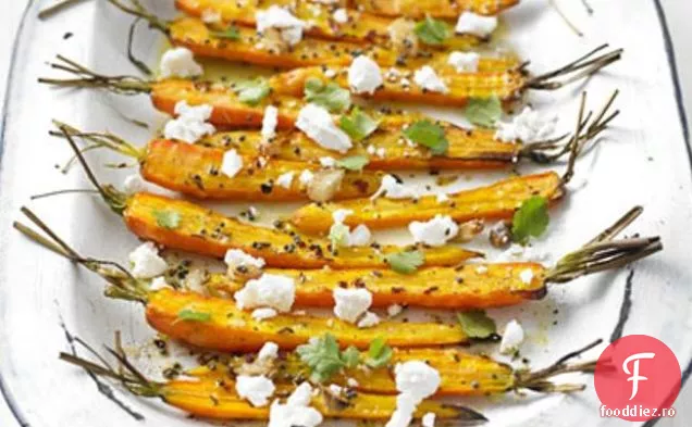 Morcovi prăjiți cu brânză de capră