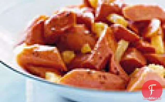 Morcovi glazurați cu chimen și portocale