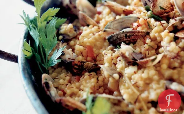 Paella de crustacee cu Fregola