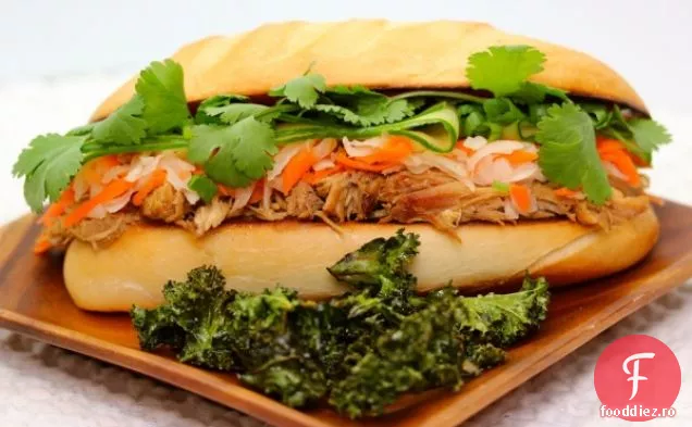 Slow Cooker Asiatic Tras Sandwich De Porc Sau Banh Mi