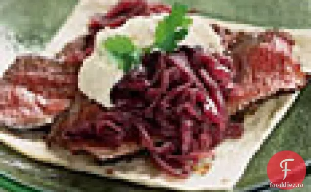 Tacos Rib-Eye cu gem de ceapă și hrean Cr Aproxme fra Buckroche