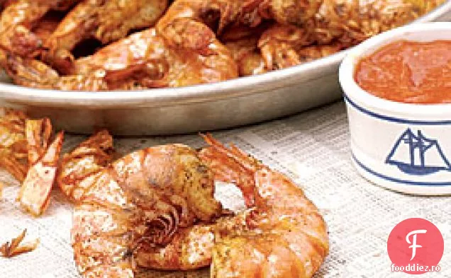 Creveți Old Bay La Grătar Cu Sos De Cocktail De Hrean Lemony
