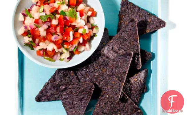 Salsa Jicama Crocantă Cu Chipsuri De Porumb Albastru