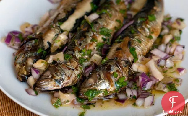Cina in seara asta: sardine cu Salsa de lamaie si menta