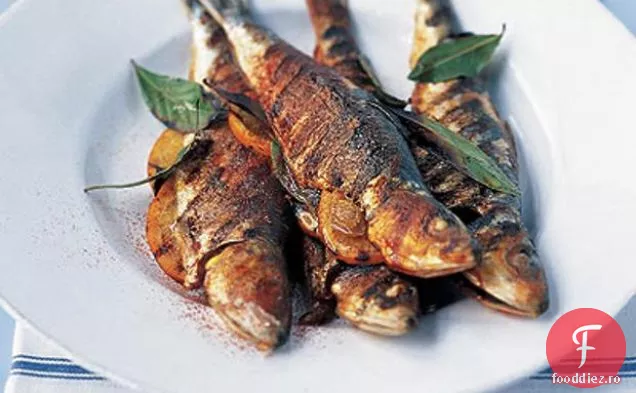 Sardine Umplute Cu Felii De Portocale Și Frunze De Dafin