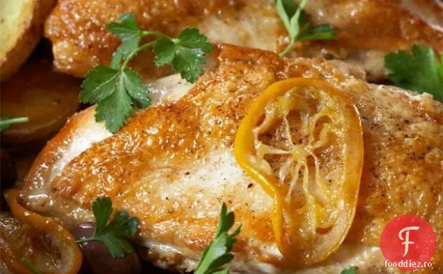 Piept De Pui Cu Portocale, Măsline Și Cartofi Noi