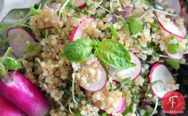 Salată De Quinoa Cu Ridichi De Primăvară Și Verdeață