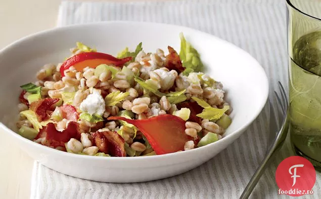 Salată caldă Farro cu ridichi fierte