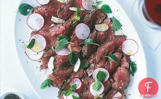 Carne De Vită Rară Cu Ridiche, Oregano Și Lămâie