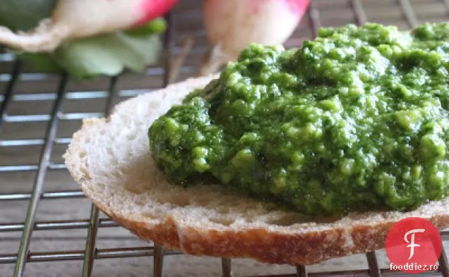 Pesto Cu Frunze De Ridiche Cu Usturoi Verde Și Semințe De Dovleac