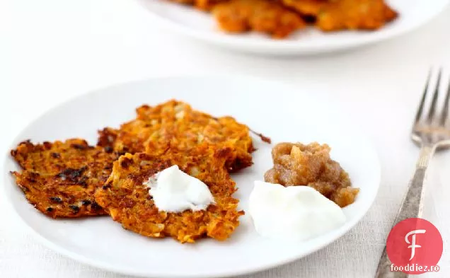 Latkes De Cartofi Dulci Condimentate Cu Iaurt