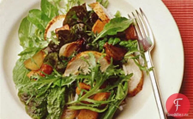 Salată Verde Cu Pui Fript Și Cartof Dulce