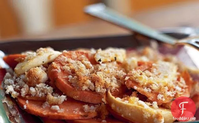 Gratin de cartofi dulci și mere