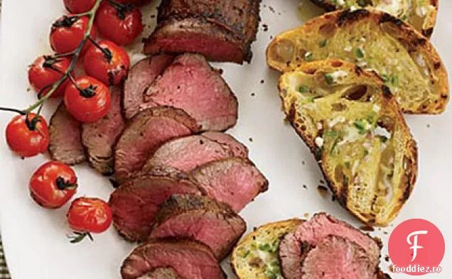 Muschiulet de vita la gratar cu unt Ancho-jalape