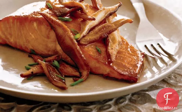 Somon la grătar cu Teriyaki Shiitake