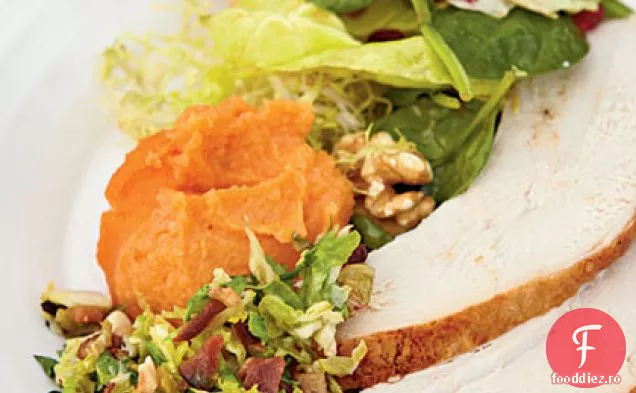 Cartofi piure cu pere și suc de mandarină