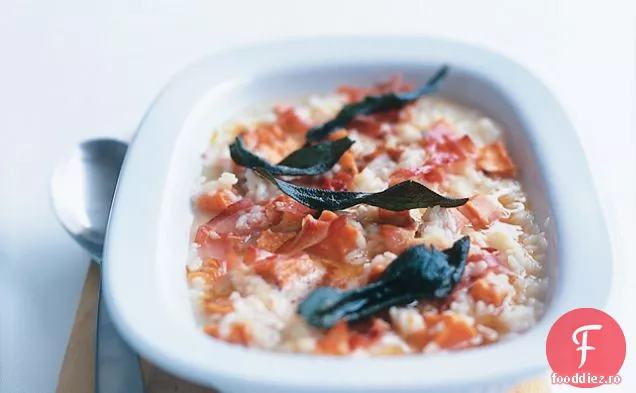 Pancetta, Cartofi Dulci Și Risotto La Cuptor Cu Salvie