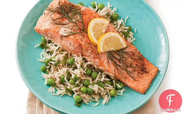Somon prăjit cu lămâie și mărar