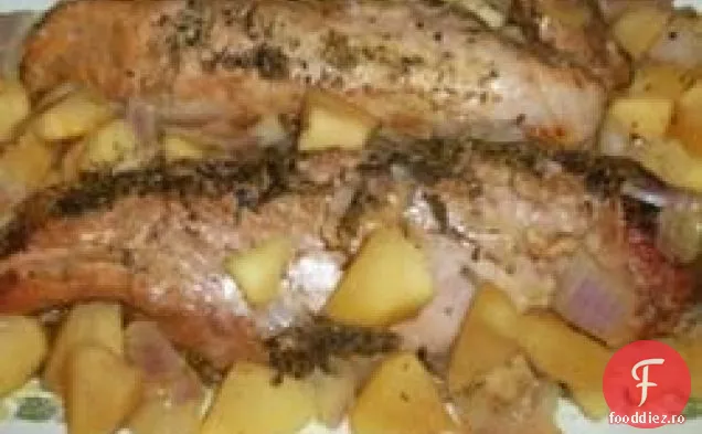 Carne de porc și mere