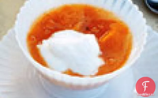 Mousse de iaurt cu sos de caise