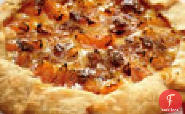 Crostata de migdale, caise și cremă de brânză