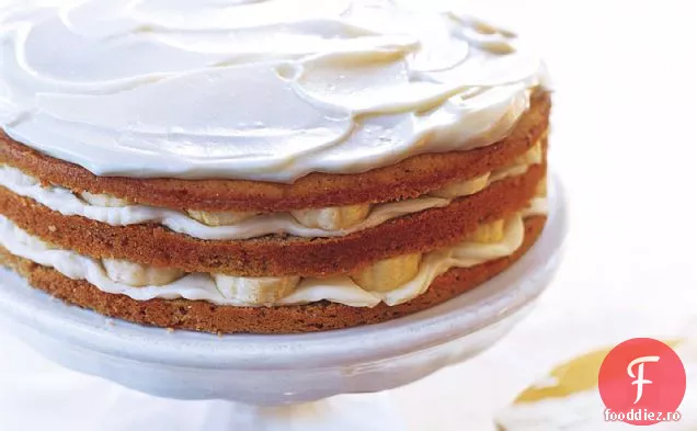 Tort cu strat de banane cu glazură Mascarpone
