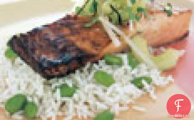 Miso - somon marinat cu castravete - daikon Relish