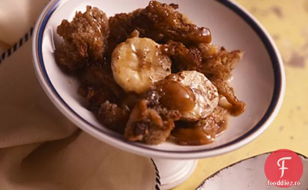 Budincă De Pâine Cu Caramel De Banane