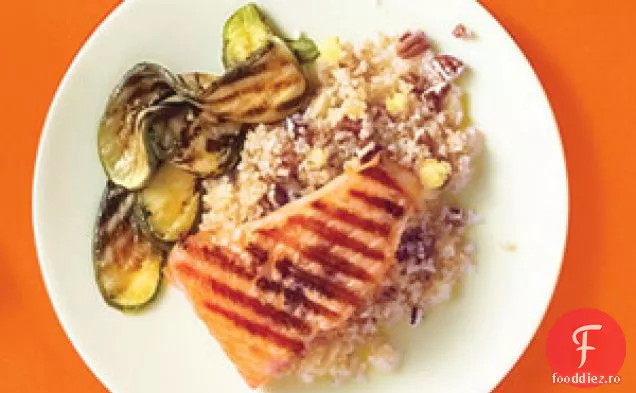 Teriyaki Somon cu ananas-pecan Bulgur