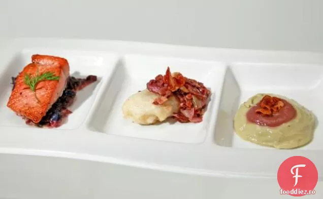 Mousse de banane-Avocado cu piure de ceapă roșie caramelizată
