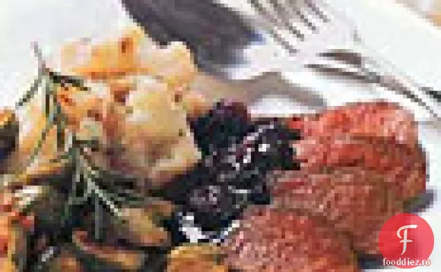 Vânat prăjit cu rozmarin și cireșe uscate