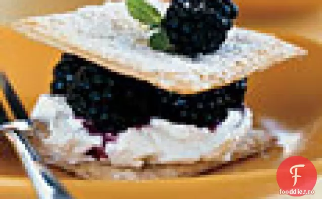 Napoleoni proaspeți de mure cu Mousse de brânză cremă