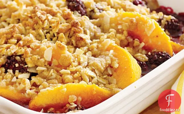 Crumble de piersici și mure