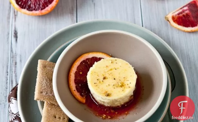 Cheesecakes Cu Brânză De Capră Cu Lămâie Cu Sirop De Portocale Din Sânge